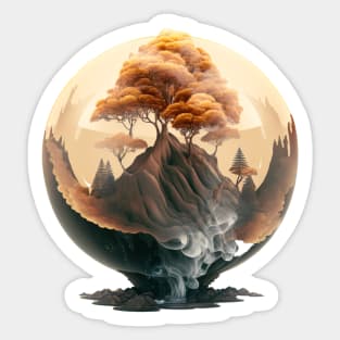 Tree in Isometric Globe: A World of Possibilities Sticker